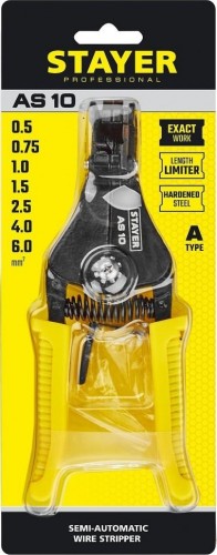 Инструмент для снятия изоляции STAYER AS-10 стриппер полуавтоматический 0.5-6 мм2, 22631_z02 - изображение 2