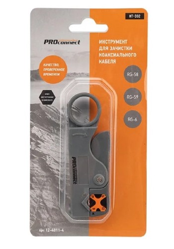 Инструмент для зачистки Proconnect 12-4011-4 коаксиального кабеля HT-332 RG-58, RG-59, RG-6 - изображение 5