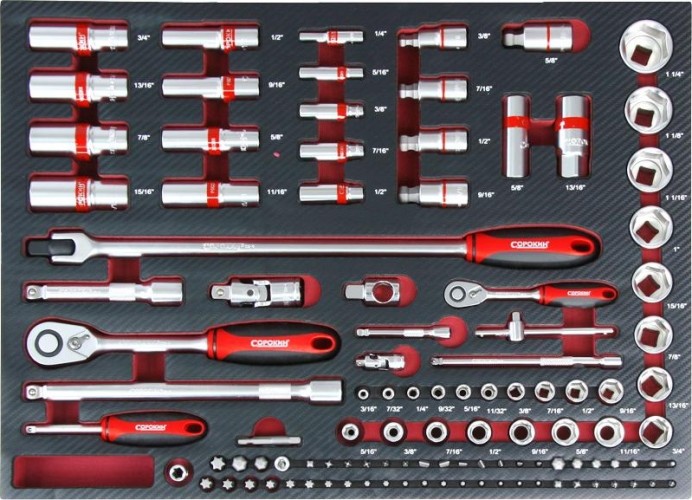 Инструмент в ложементе СОРОКИН 1.208 Great дюймовый 108 предметов