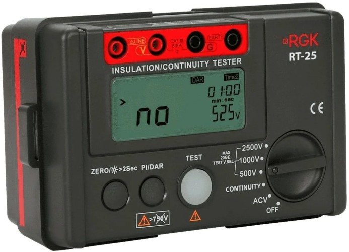 Измеритель сопротивления изоляции RGK RT-25 776523 - изображение 2