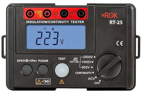 Измеритель сопротивления изоляции RGK RT-25 с поверкой 779708