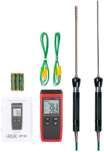 Измеритель температуры RGK CT-12+TR-10A+TR-10W контактный  779845 - изображение 2
