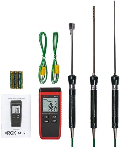 Измеритель температуры RGK CT-12 + TR10A + TR10S + TR10W с поверкой контактный  779784 - изображение 5