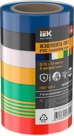 Изолента IEK MIXTAPE 0.15х15мм 5м (7шт/компл)  EX-IZ10-C15-15-05-SET