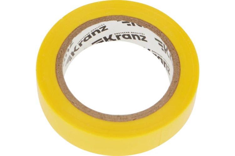 Изолента Kranz KR-09-2002 ПВХ 15 ммх10 м, желтая - изображение 2