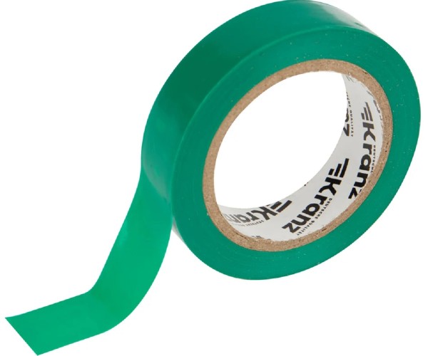 Изолента Kranz KR-09-2003 ПВХ 15 ммх10 м, зеленая