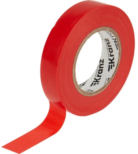 Изолента Kranz KR-09-2104 ПВХ 15 мм х25 м, красная