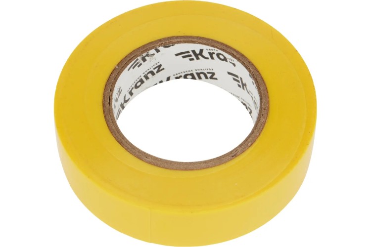 Изолента Kranz KR-09-2202 ПВХ 19 мм х25 м, желтая - изображение 2