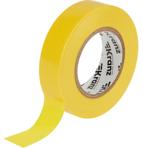 Изолента Kranz KR-09-2202 ПВХ 19 мм х25 м, желтая