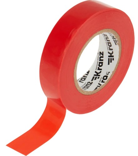 Изолента Kranz KR-09-2204 ПВХ 19 мм х25 м, красная