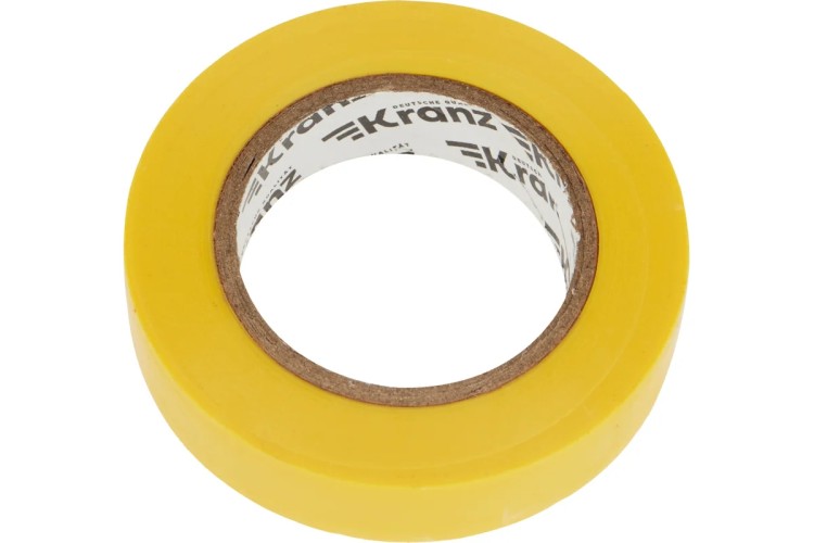 Изолента Kranz KR-09-2602 ПВХ 15 мм х20 м, желтая - изображение 2