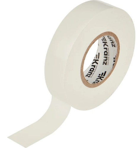 Изолента Kranz KR-09-2801 ПВХ профессиональная 0,18х19 мм х20 м, белая