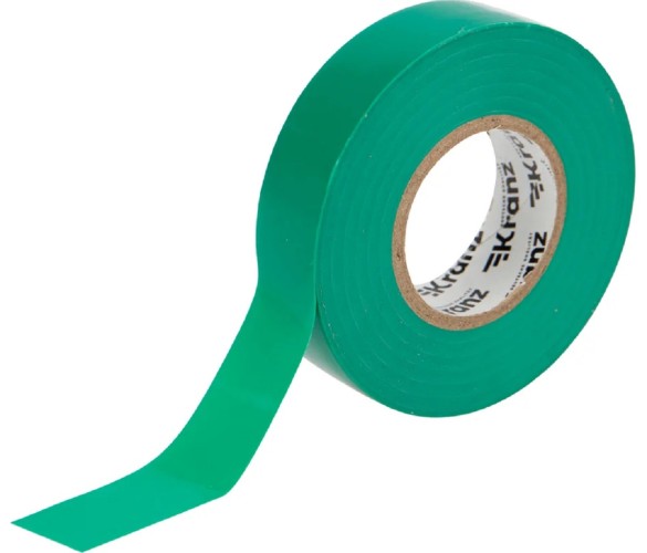 Изолента Kranz KR-09-2803 ПВХ профессиональная 0,18х19 мм х20 м, зеленая