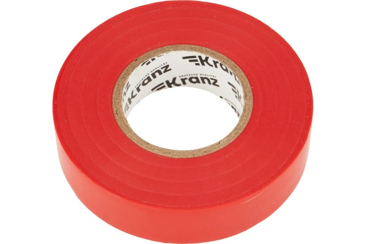 Изолента Kranz KR-09-2804 ПВХ профессиональная 0,18х19 мм х20 м, красная - изображение 2