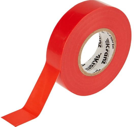 Изолента Kranz KR-09-2804 ПВХ профессиональная 0,18х19 мм х20 м, красная