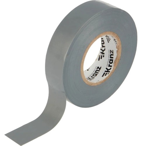 Изолента Kranz KR-09-2808 ПВХ профессиональная 0,18х19 мм х20 м, серая