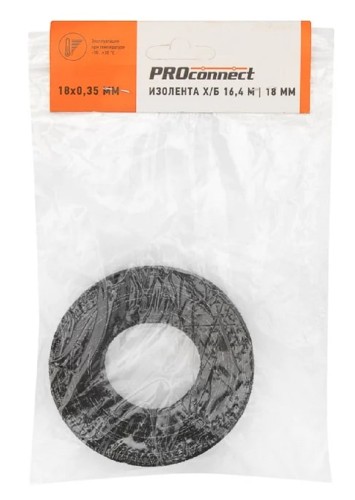 Изолента Proconnect 09-2411-4 хб 18х0,35 мм, (ролик 16,4 м/110 г) - изображение 2