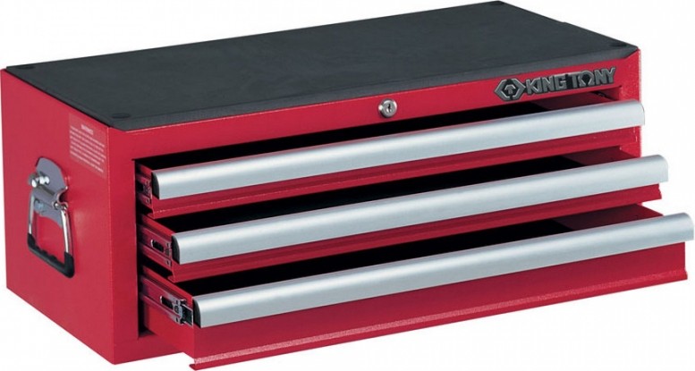 Ящик для инструмента KING TONY 87421-3B 3 выдвижных ящика, красных