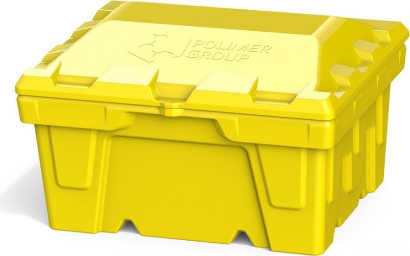 Ящик для песка и химикатов POLIMER GROUP 250 л с крышкой желтый