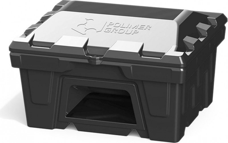 Ящик для песка и химикатов POLIMER GROUP 250 л с крышкой и дозатором черный