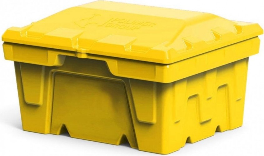 Ящик для песка и химикатов POLIMER GROUP 250 л с крышкой желтый - изображение 2