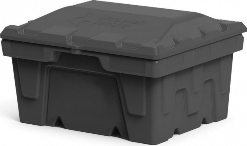 Ящик для песка и химикатов POLIMER GROUP 250 л с крышкой черный - изображение 2