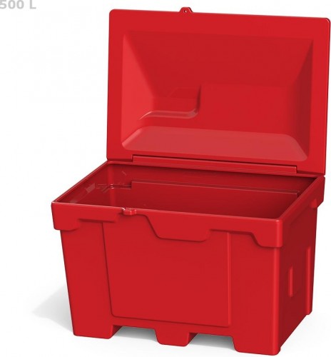 Ящик для песка и химикатов POLIMER GROUP 500 л с крышкой красный - изображение 3