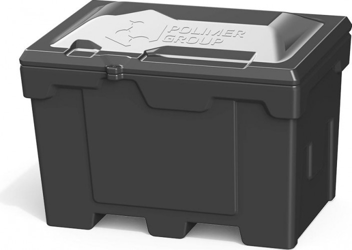 Ящик для песка и химикатов POLIMER GROUP 500 л с крышкой черный