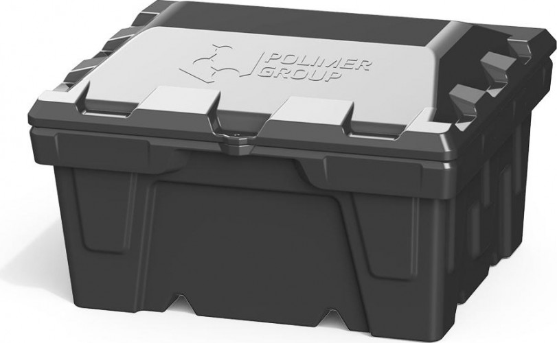 Ящик для песка и химикатов POLIMER GROUP 250 л с крышкой черный