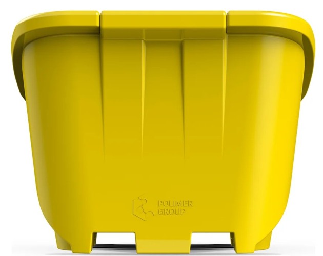 Ящик для песка и химикатов POLIMER GROUP 400 л с крышкой желтый - изображение 2