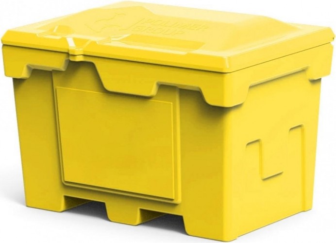 Ящик для песка и химикатов POLIMER GROUP 500 л с крышкой желтый - изображение 2