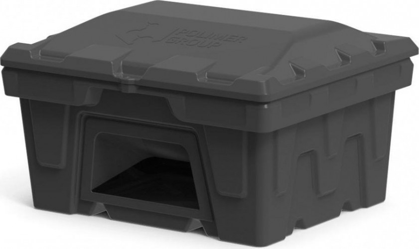 Ящик для песка и химикатов POLIMER GROUP 250 л с крышкой и дозатором черный - изображение 2