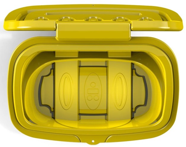 Ящик для песка и химикатов POLIMER GROUP 400 л с крышкой желтый - изображение 3