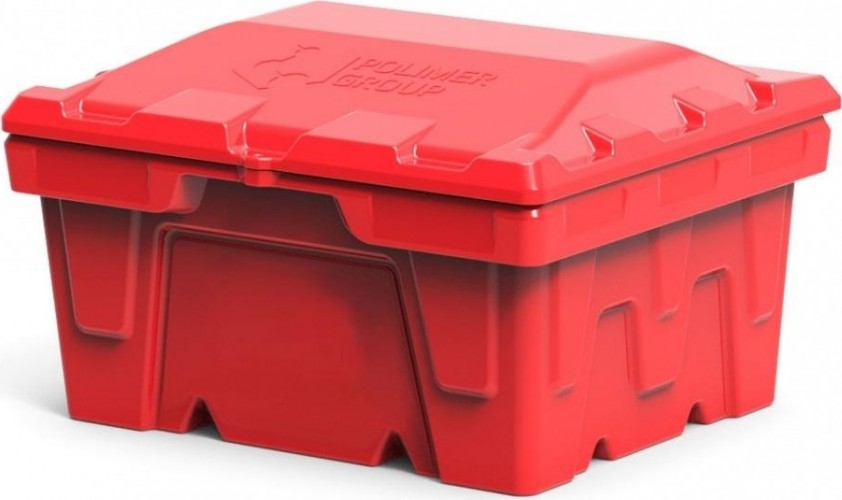 Ящик для песка и химикатов POLIMER GROUP 250 л с крышкой красный - изображение 2