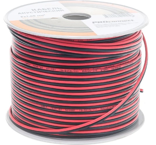 Кабель акустический Proconnect 01-6105-6 ШВПМ 2х1,00мм², красно-черный, 100м - изображение 2