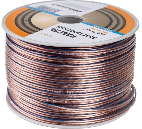 Кабель акустический Proconnect 01-6204-6 2х0,75мм², прозрачный BLUELINE, 100м - изображение 2