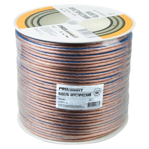 Кабель акустический Proconnect 01-6209-6 2х4,00мм², прозрачный BLUELINE, 100м - изображение 2