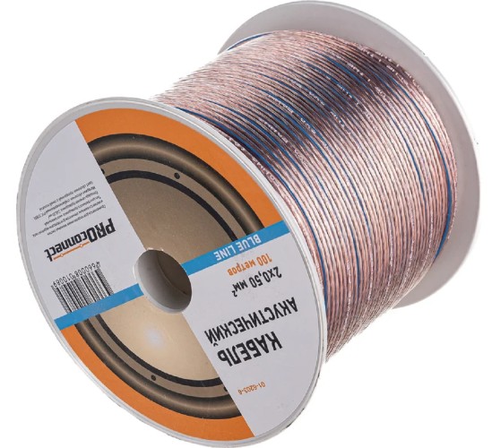 Кабель акустический Proconnect 01-6203-6 2х0,50мм², прозрачный BLUELINE, 100м - изображение 2