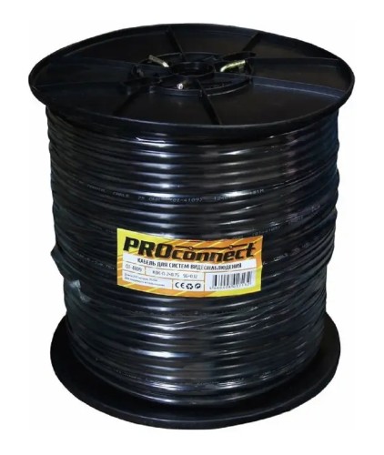 Кабель Proconnect 01-4109 КВК-П-2 +2x0,75мм², ø8,0 мм, 200м одножильный, чер - изображение 2