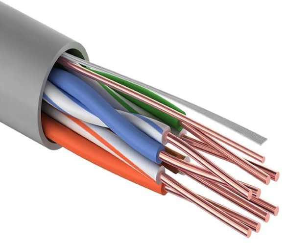 Кабель Proconnect CCA, U/UTP, CAT 5e, PVC 4PR, 24AWG внутренний, серый, 305м light 01-0043-2
