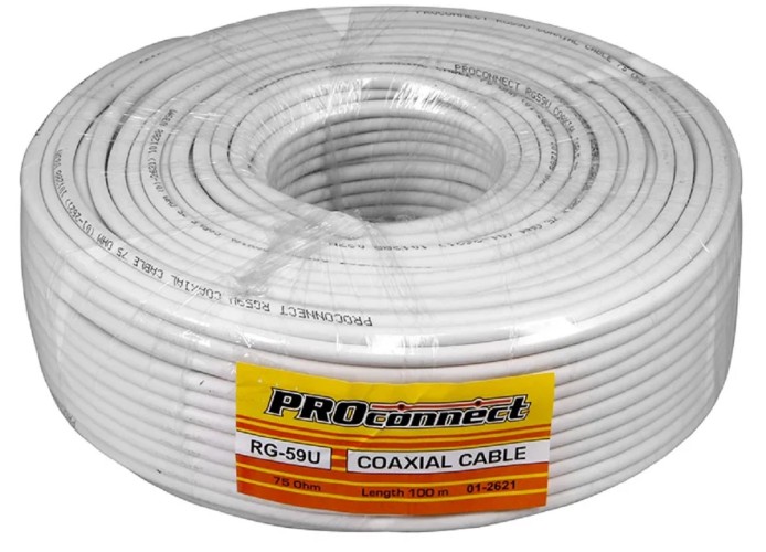 Кабель Proconnect RG-59U (75 Oм), CCS/Al/Al (0,5/Al/32х0,12мм) 48%, 100м, б 01-2621 - изображение 2