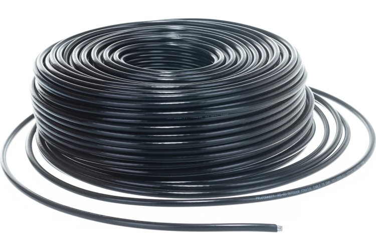 Кабель Proconnect RG-6U (75 Oм) CCS/Al/Al (0,9/Al/32х0,12мм) 48% черный, 100м 01-2205-1 - изображение 2