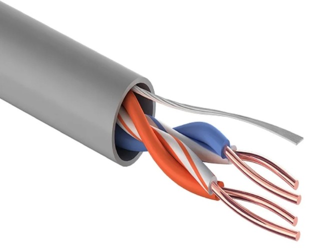 Кабель Proconnect U/UTP, CAT 5e, PVC 2x2x0,48мм, внутренний, серый, 305м 01-0027