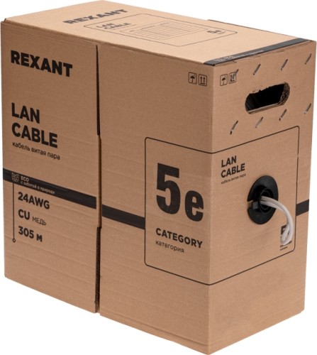 Кабель REXANT 01-0143-R F/UTP, CAT 5e, PVC, 4x2x0,50мм, 24awg, внутренний - изображение 5