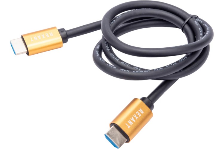 Кабель REXANT 17-6102 HDMI-HDMI 2.0, 1м, Gold (цветная коробка) - изображение 2