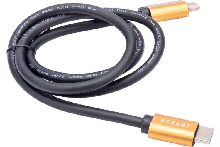 Кабель REXANT 17-6102 HDMI-HDMI 2.0, 1м, Gold (цветная коробка) - изображение 3
