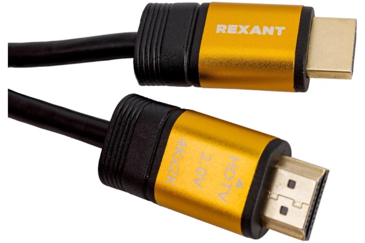 Кабель REXANT 17-6103 HDMI-HDMI 2.0, 1,5м, Gold (цветная коробка) - изображение 2