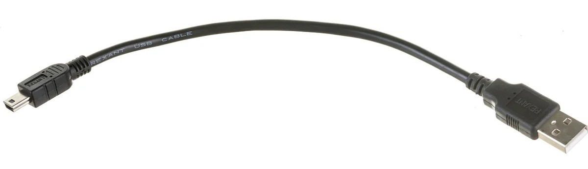 Кабель REXANT 18-1131-2 USB-A – mini USB, 1A, 0,2м, ПВХ, черный