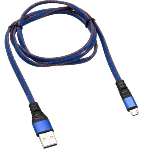 Кабель REXANT 18-1163 USB-A – micro USB, 2A, 1м, в джинсовой тканевой оп