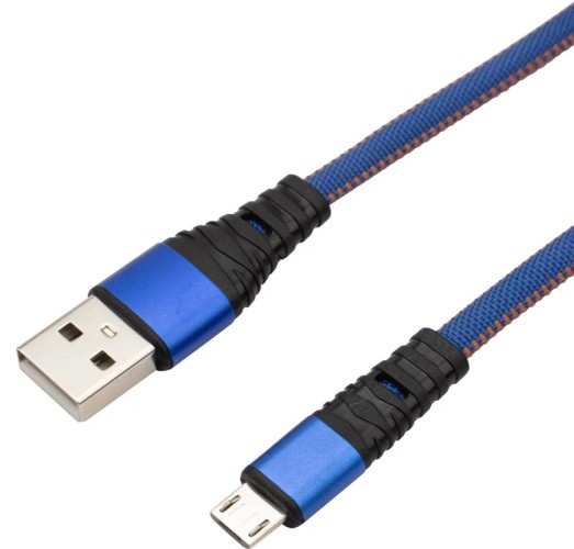 Кабель REXANT 18-1163 USB-A – micro USB, 2A, 1м, в джинсовой тканевой оп - изображение 2